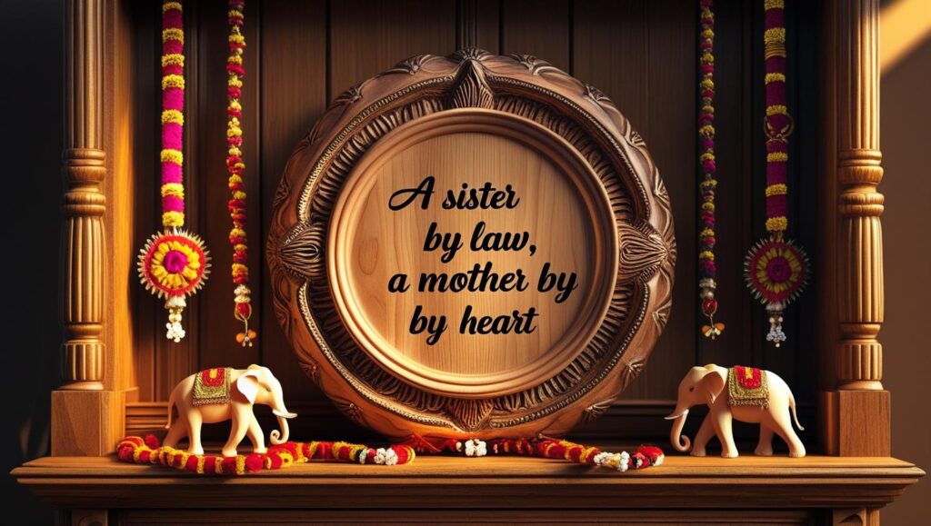 Wooden quote plaque for Bhabhi with Rakhi décor